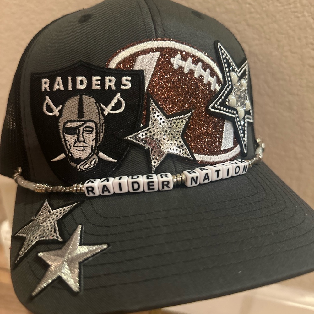 Charcoal Raiders Trucker Patch Hat with Silver Stars